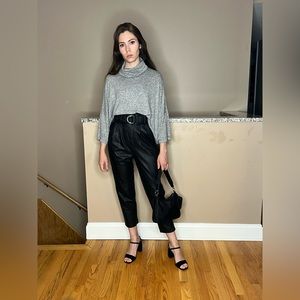 Black eco-leather pants.Brand Stradivarius.Size US 2, EUR 34.Condition like new.